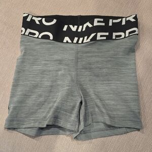 Nike Women's Pro Athletic Shorts in Gray and Black